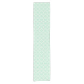 Geometrisch patroon van mint Green Quatrefoil Korte Tafelloper (Voorkant)