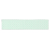 Geometrisch patroon van mint Green Quatrefoil Korte Tafelloper (Horizontaal)