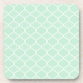 Geometrisch patroon van mint Green Quatrefoil Onderzetter (Voorkant)