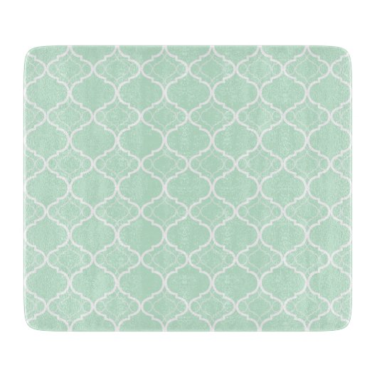 Geometrisch patroon van mint Green Quatrefoil Snijplank (Voorkant)