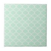 Geometrisch patroon van mint Green Quatrefoil Tegeltje (Voorkant)