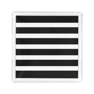 Geometrisch patroon van moderne zwarte en witte st acryl dienblad