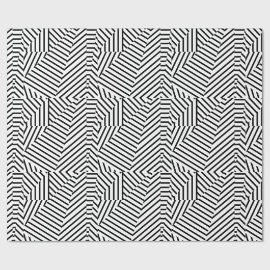 Geometrisch patroon van moderne zwarte en witte st cadeaupapier (Vlak)