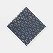 Geometrisch patroon van Navy Blue en Gold Hexagon Servet (Hoek)