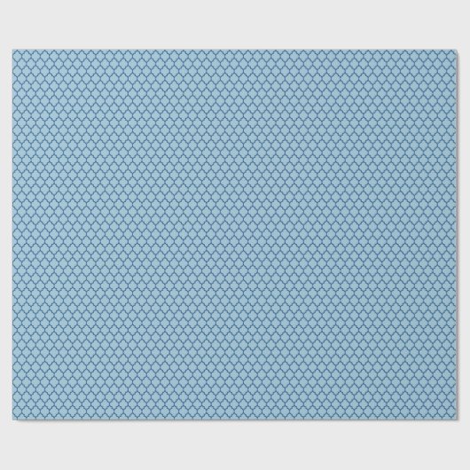 Geometrisch patroon van Navy en Light Blue Quatref Cadeaupapier (Vlak)