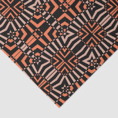 Geometrisch patroon van Oranje en zwarte mozaïeken Tissuepapier (Detail)