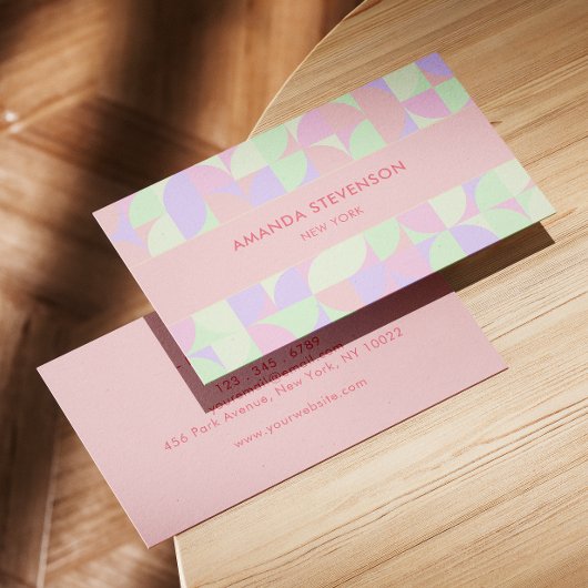 Geometrisch patroon van pasta visitekaartje