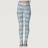 Geometrisch patroon van pasteelkleuren leggings (Voorkant)