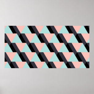 Geometrisch patroon van pasteelkleuren poster