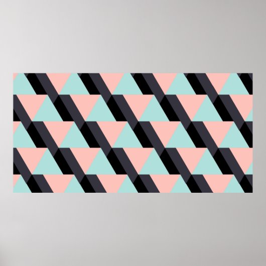 Geometrisch patroon van pasteelkleuren poster (Voorkant)