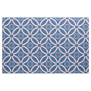 Geometrisch patroon van Pastel Roze & Blues Retro Stof