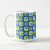 Geometrisch patroon van Periwinkle Blue Green Squa Koffiemok (Links)