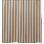 Geometrisch patroon van Preppy Gold en Grey Stripe Douchegordijn (Voorkant)
