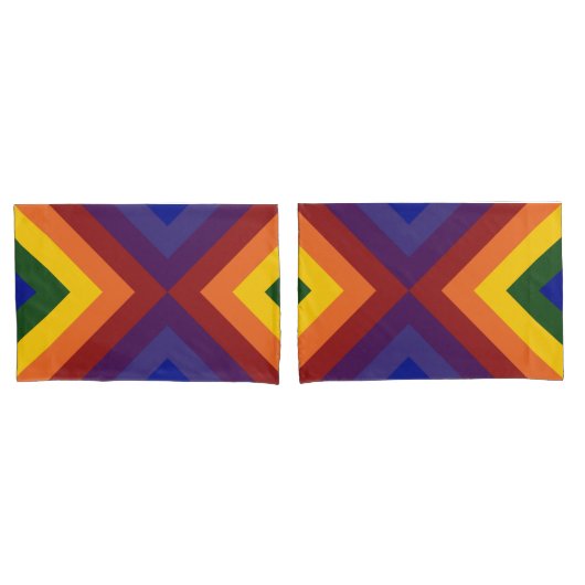 Geometrisch patroon van regenboogscharen kussensloop (Voorkant-Set)