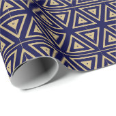 Geometrisch patroon van retro goudmarinevalk cadeaupapier (Rol Hoek)