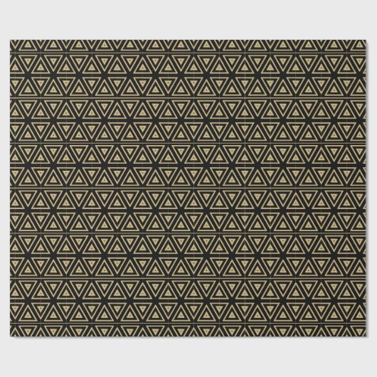 Geometrisch patroon van  retro goudzwart cadeaupapier (Vlak)