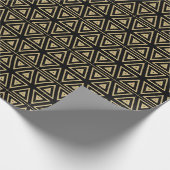 Geometrisch patroon van  retro goudzwart cadeaupapier (Hoek)