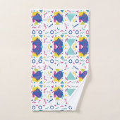 Geometrisch patroon van Retro Memphis Bad Handdoek (Handdoek)