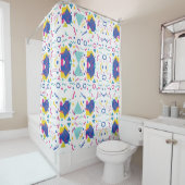 Geometrisch patroon van Retro Memphis Douchegordijn (In situ)