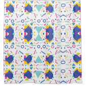 Geometrisch patroon van Retro Memphis Douchegordijn (Voorkant)