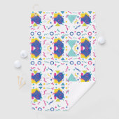 Geometrisch patroon van Retro Memphis Golfhanddoek (Insitu)