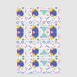 Geometrisch patroon van Retro Memphis Golfhanddoek