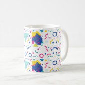 Geometrisch patroon van Retro Memphis Koffiemok (Voorkant rechts)