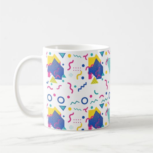 Geometrisch patroon van Retro Memphis Koffiemok (Links)