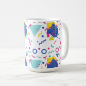 Geometrisch patroon van Retro Memphis Koffiemok (Voorkant rechts)