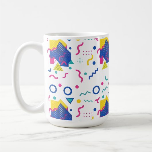Geometrisch patroon van Retro Memphis Koffiemok (Links)