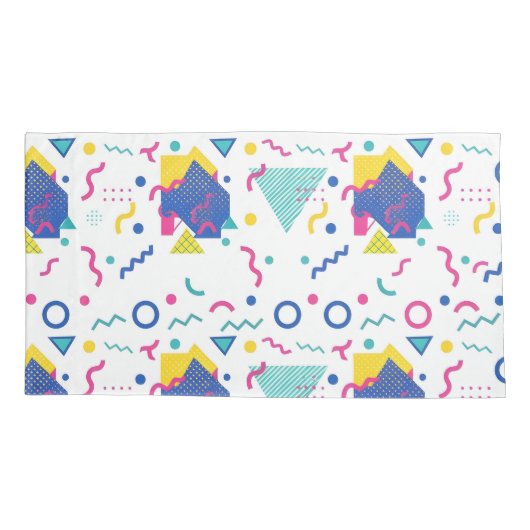 Geometrisch patroon van Retro Memphis Kussensloop (Achterkant)