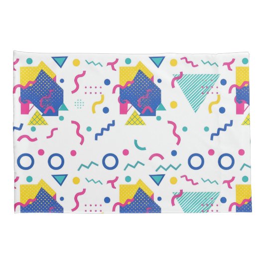 Geometrisch patroon van Retro Memphis Kussensloop (Achterkant-Rechts)