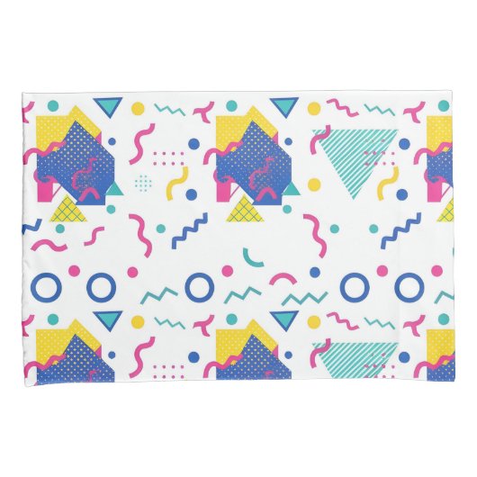 Geometrisch patroon van Retro Memphis Kussensloop (Voorkant-Rechts)