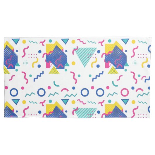 Geometrisch patroon van Retro Memphis Kussensloop (Voorkant-Links)