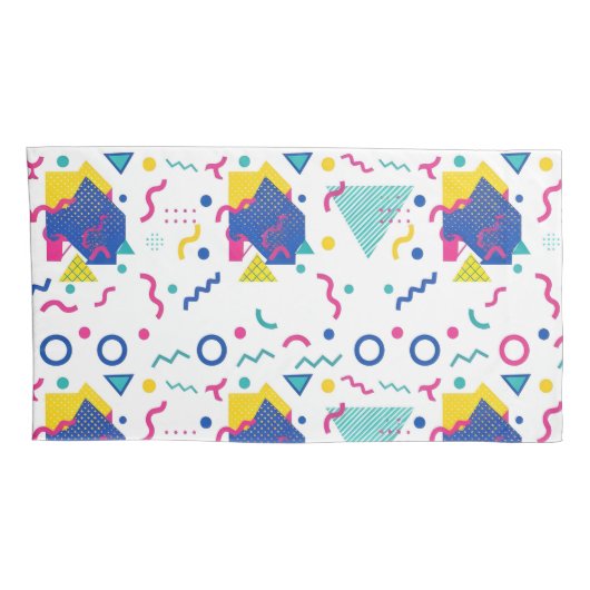 Geometrisch patroon van Retro Memphis Kussensloop (Achterkant-Rechts)