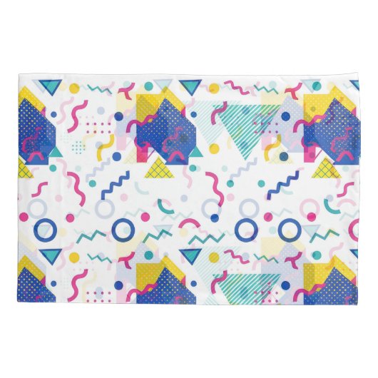 Geometrisch patroon van Retro Memphis Kussensloop (Achterkant)