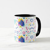 Geometrisch patroon van Retro Memphis Mok (Voorkant rechts)