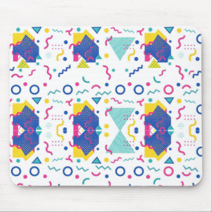 Geometrisch patroon van Retro Memphis Muismat