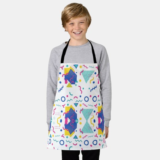 Geometrisch patroon van Retro Memphis Schort (Gedragen)