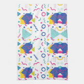 Geometrisch patroon van Retro Memphis Theedoek (Verticaal)