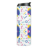 Geometrisch patroon van Retro Memphis Thermosbeker (Gedraaid links)