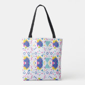 Geometrisch patroon van Retro Memphis Tote Bag (Achterkant)