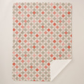 Geometrisch patroon van rode en roze stippen sherpa deken (Voorkant)