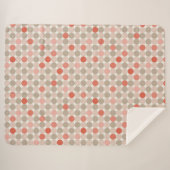 Geometrisch patroon van rode en roze stippen sherpa deken (Voorkant (horizontaal))