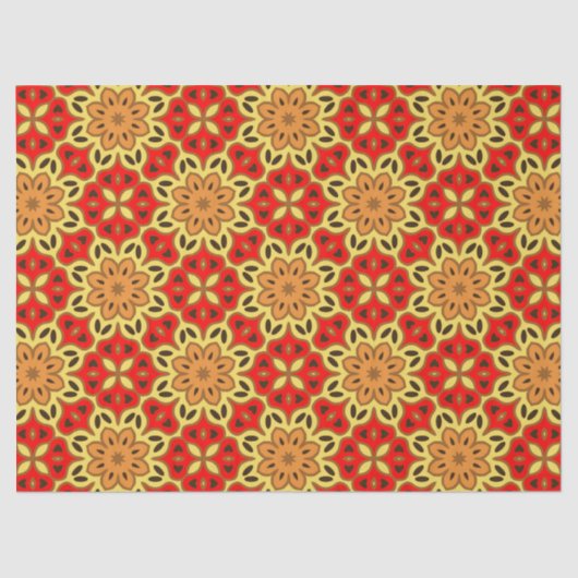 Geometrisch patroon van roodgeel en Oranje Tissuepapier (Voorkant)