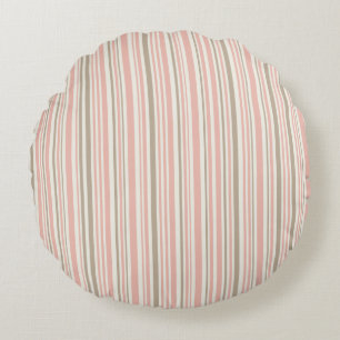 Geometrisch patroon van roze en bruine lijnen rond kussen