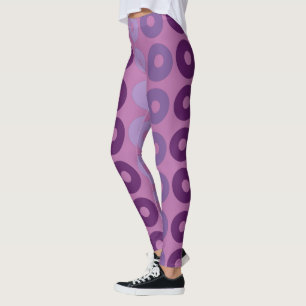 geometrisch patroon van roze en paarse cirkels leggings