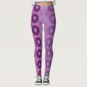 geometrisch patroon van roze en paarse cirkels leggings (Voorkant)