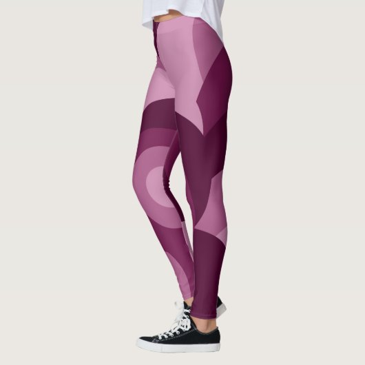 geometrisch patroon van roze paarse cirkels leggings (Links)