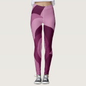 geometrisch patroon van roze paarse cirkels leggings (Voorkant)